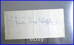 Frank Lloyd Wright Signed Bank Deposit Slip Authenticated by JSA