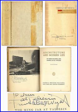 Frank Lloyd Wright Signed Book Architecture Modern Life
