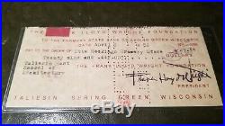 Frank Lloyd Wright Signed Check 1952 Taliesin East, Historical