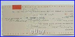 Frank Lloyd Wright Signed Check From 1954 With Coa From Psa