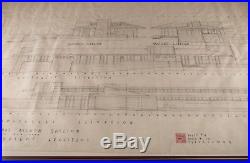 Frank Lloyd Wright Signed Elevations Drawing for Wilson Shelton House 1957