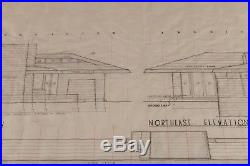 Frank Lloyd Wright Signed Elevations Drawing for Wilson Shelton House 1957