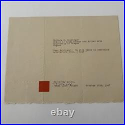 Frank Lloyd Wright Signed Letter Taliesin Letterhead October 20th 1947