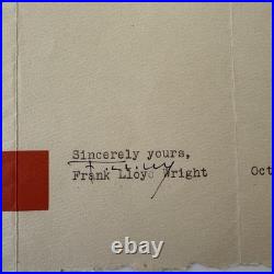 Frank Lloyd Wright Signed Letter Taliesin Letterhead October 20th 1947