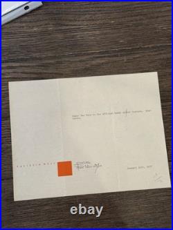 Frank Lloyd Wright Signed Letter Taliesin West January 12, 1955 New Year