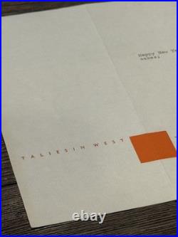 Frank Lloyd Wright Signed Letter Taliesin West January 12, 1955 New Year