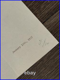 Frank Lloyd Wright Signed Letter Taliesin West January 12, 1955 New Year