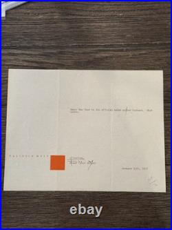 Frank Lloyd Wright Signed Letter Taliesin West January 12, 1955 New Year