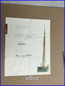 Frank Lloyd Wright Signed Letter of Appreciation for Donation 1955 Free Shipping