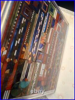 Frank Lloyd Wright Stained Glass 12x11 inches Certified Foundation Saguaro