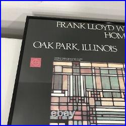 Frank Lloyd Wright Stained Glass Oak Park Home & Studio Framed Poster