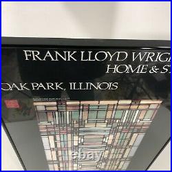 Frank Lloyd Wright Stained Glass Oak Park Home & Studio Framed Poster