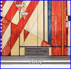 Frank Lloyd Wright Stars and Stripes stained glass Art Work Vintage Rare