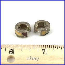 Frank Lloyd Wright Sterling Silver 925 Vintage Enamel Hoop Earrings