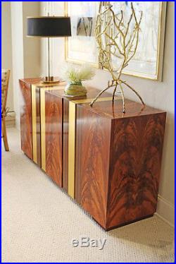 Frank Lloyd Wright Style Mid Century Modern Walnut Sideboard Server Cabinet NEW