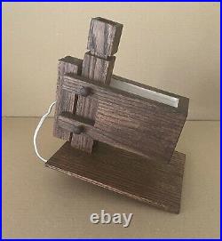 Frank Lloyd Wright Style Sconce. Hand Made. Oak Partial Stained. I