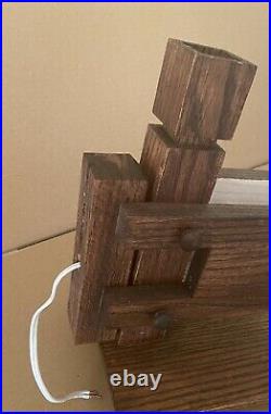 Frank Lloyd Wright Style Sconce. Hand Made. Oak Partial Stained. I
