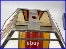 Frank Lloyd Wright Style Stained Glass Desk Table Lamp Light Prairie Mission 15