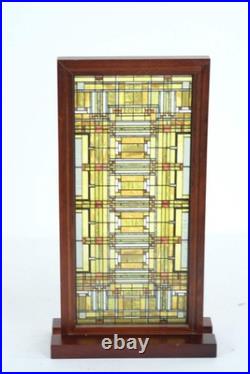 Frank Lloyd Wright Style Stained Glass Panel Tabletop Display Certified Design