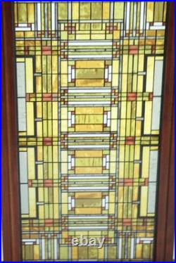 Frank Lloyd Wright Style Stained Glass Panel Tabletop Display Certified Design