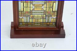 Frank Lloyd Wright Style Stained Glass Panel Tabletop Display Certified Design