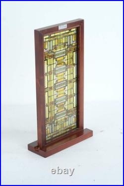 Frank Lloyd Wright Style Stained Glass Panel Tabletop Display Certified Design