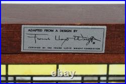 Frank Lloyd Wright Style Stained Glass Panel Tabletop Display Certified Design