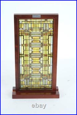 Frank Lloyd Wright Style Stained Glass Panel Tabletop Display Certified Design