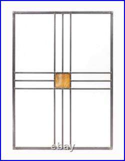 Frank Lloyd Wright Style Stained Glass Window Vintage Set Mid Century Bubble Art