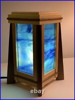 Frank Lloyd Wright Style stained glass lamp By R. C. Sanford Sankora Studios