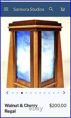 Frank Lloyd Wright Style stained glass lamp By R. C. Sanford Sankora Studios
