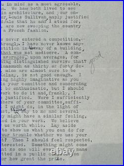 Frank Lloyd Wright TLS Signed Letter 1928 Taliesin Albert Kelsey Louis Sullivan