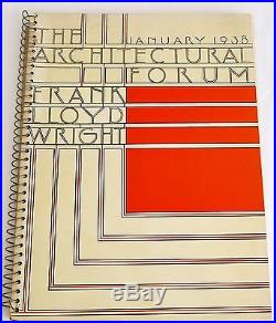 Frank Lloyd Wright The Architectural Forum January 1938 Vol 68 No. 1 WithLetter