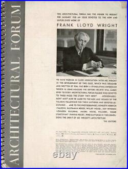 Frank Lloyd Wright / The Architectural Forum for January 1938 Architecture