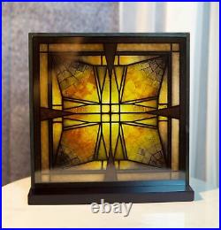 Frank Lloyd Wright Thomas Entry Ceiling Light Stained Glass Wall Desktop Plaque