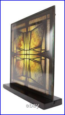 Frank Lloyd Wright Thomas Entry Ceiling Light Stained Glass Wall Desktop Plaque