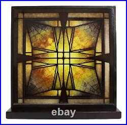 Frank Lloyd Wright Thomas Entry Ceiling Light Stained Glass Wall Desktop Plaque