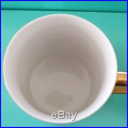 Frank Lloyd Wright Tiffany & Co. Gold Imperial Mug Cup 2 Set Espresso Cappuccino