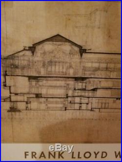 Frank Lloyd Wright Tokyo Imperial Hotel Architectural Blueprint Art Print Framed