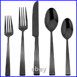 Frank Lloyd Wright Tree of Life Black 18/10 Stainless Steel 20pc. Flatware Set