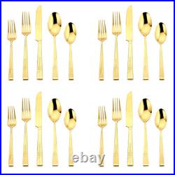 Frank Lloyd Wright Tree of Life Gold 18/10 Stainless Steel 20pc. Flatware Set