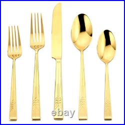 Frank Lloyd Wright Tree of Life Gold 18/10 Stainless Steel 20pc. Flatware Set