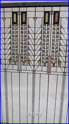 Frank Lloyd Wright Tree of Life Stained Glass Panel Martin House Painted withStand