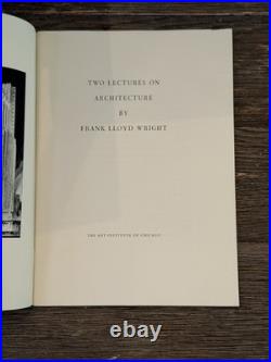 Frank Lloyd Wright Two Lectures on Architecture 1st Edition Softcover Chicago