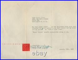 Frank Lloyd Wright Typed Letter Signed 01/28/1953
