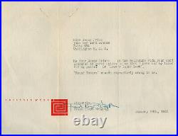 Frank Lloyd Wright Typed Letter Signed 01/28/1953