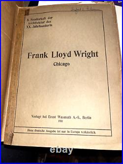 Frank Lloyd Wright-Wasmuth-1911- Europe Edition Only- Rare