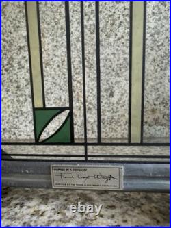 Frank Lloyd Wright Waterlilies Stained Glass Panel Steel Frame Decor Stands