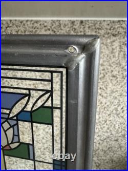 Frank Lloyd Wright Waterlilies Stained Glass Panel Steel Frame Decor Stands