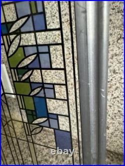 Frank Lloyd Wright Waterlilies Stained Glass Panel Steel Frame Decor Stands